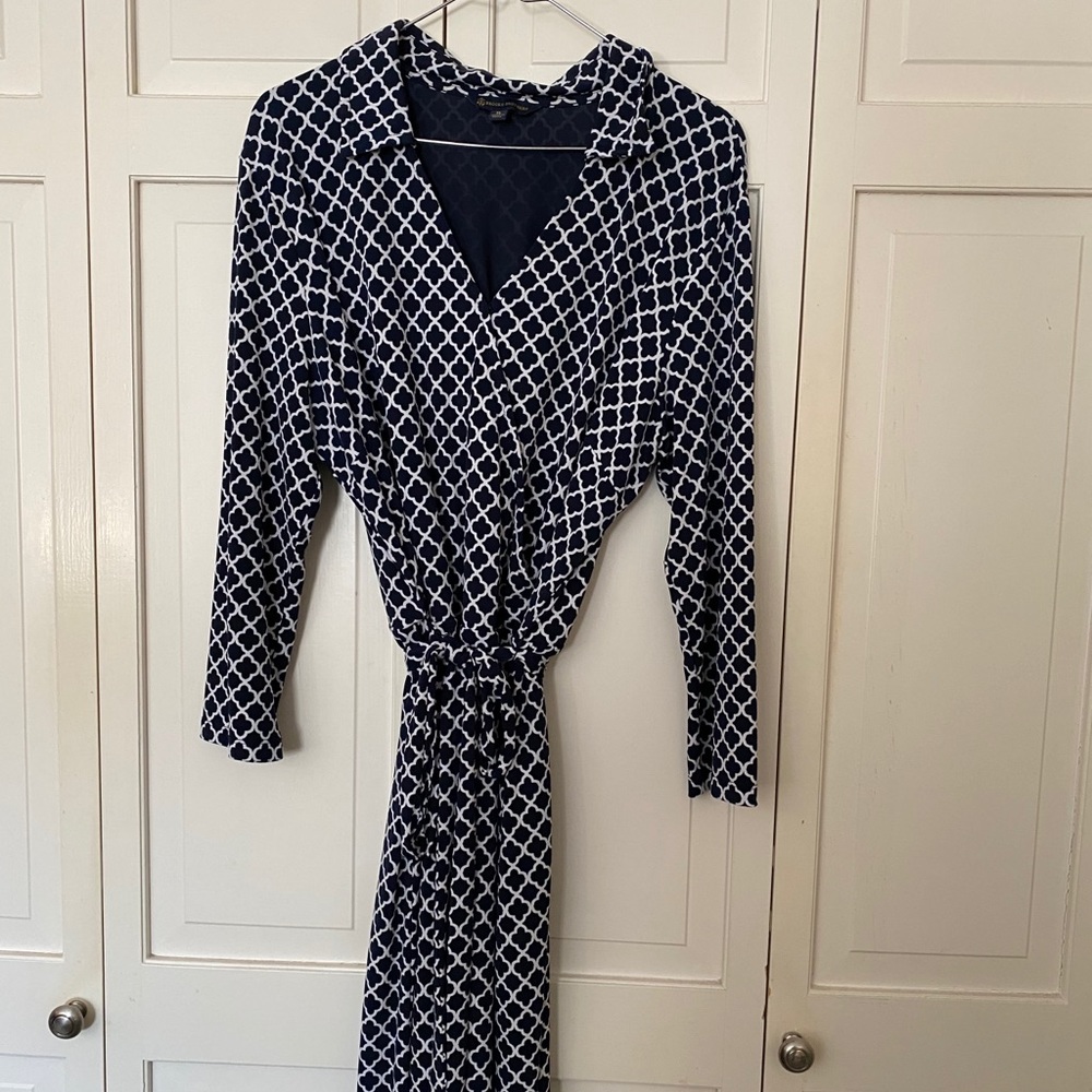 Brooks Brothers Quatrefoil Wrap Dress